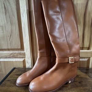 Tory Burch Tan Leather Over the Knee Boots